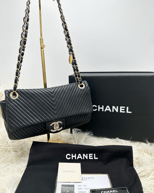 Chanel Chevron Soft Classic Flap Bag