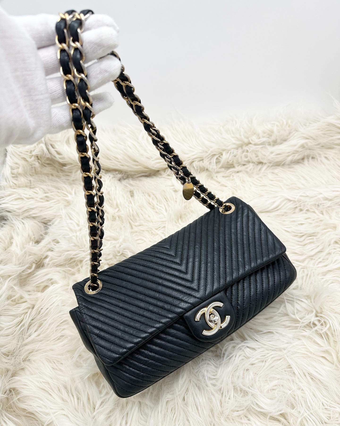 Chanel Chevron Soft Classic Flap Bag