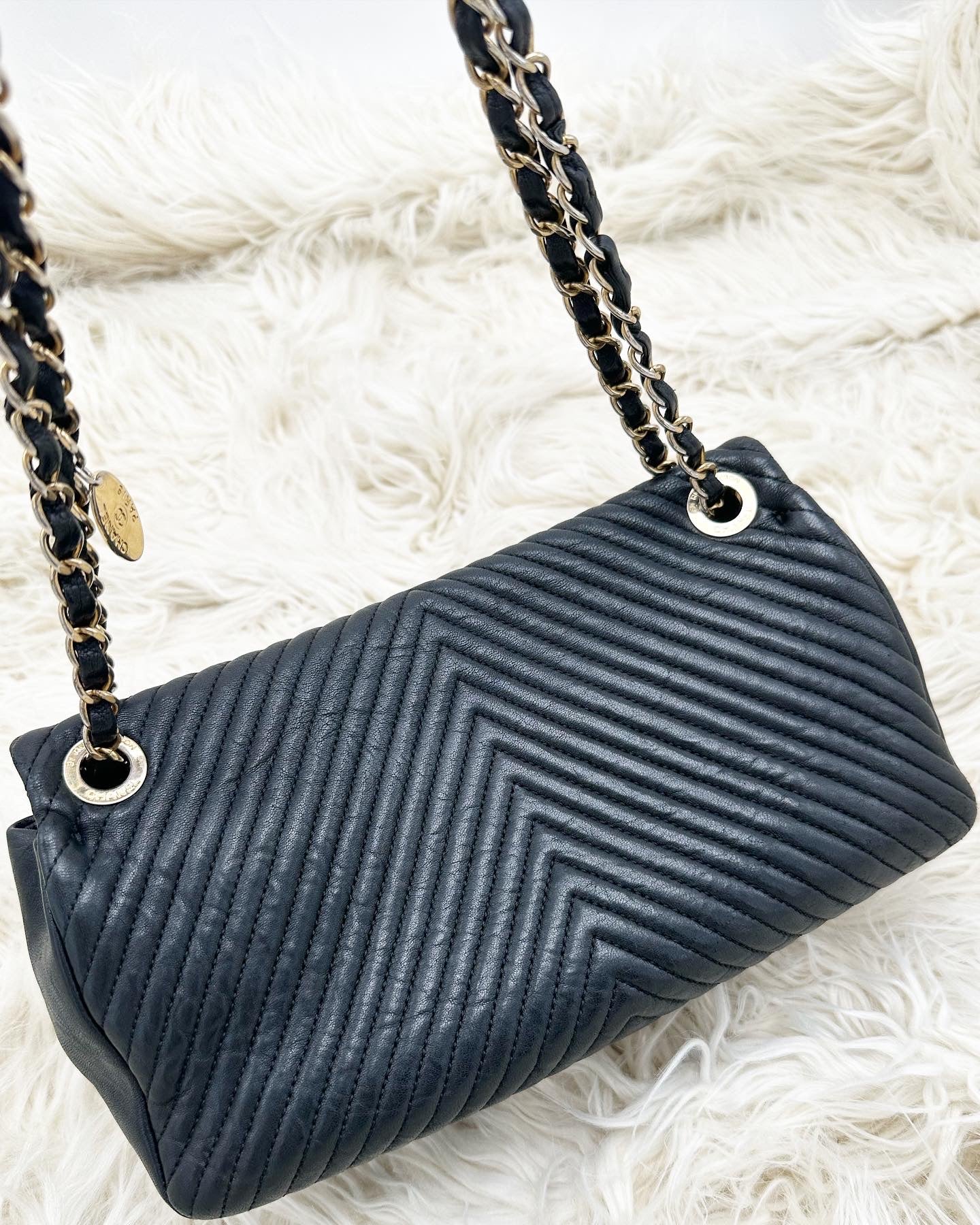 Chanel Chevron Soft Classic Flap Bag