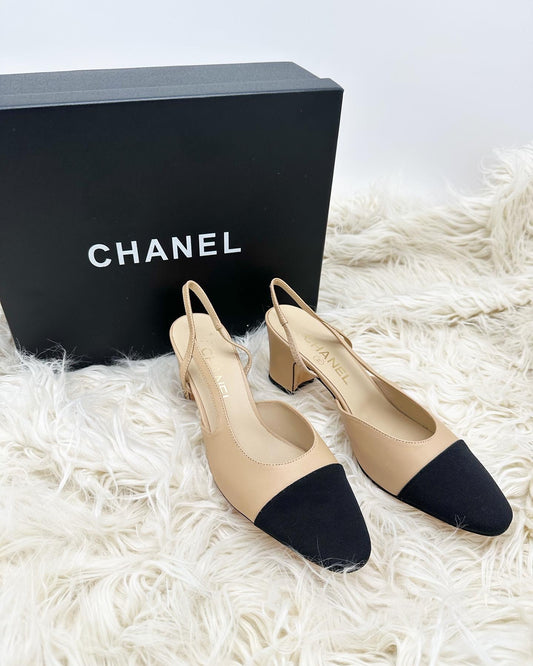 Chanel Interlocking CC Logo Slingback